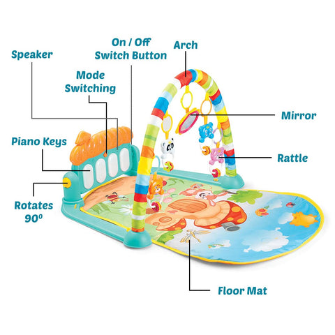 Custom Floor Crawling 3 in 1 Babies Walker Playmat Infant Sensory Mats Baby Gym Play Mat Soft Toy
