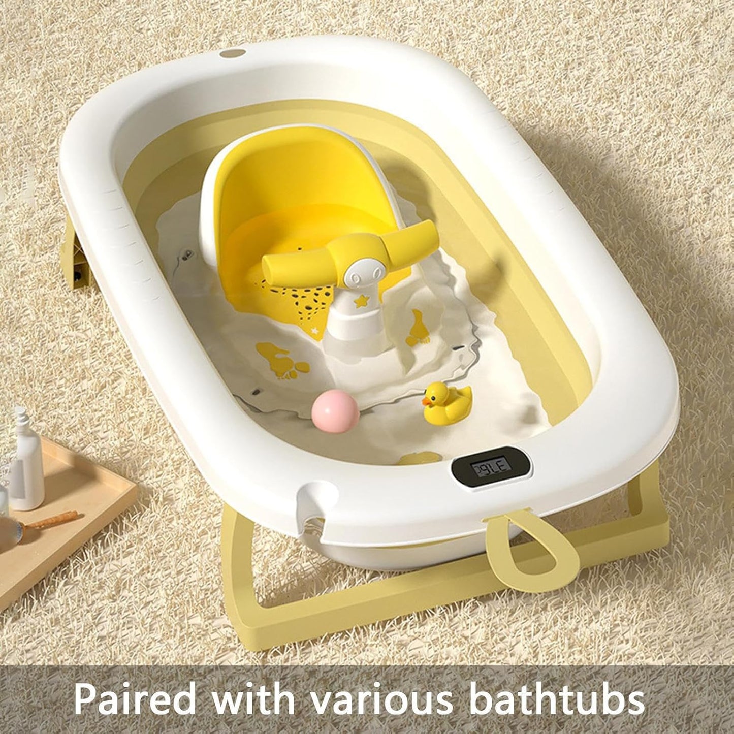Bath Seat Bath Tub Seat Drain Hole Seat Non Slip Bathroom Bathtub Chair Bath Seat Support Stable for Toddlers Baby Kids